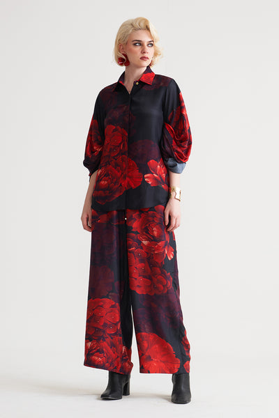 Dark rose Shirt with sleeve detail