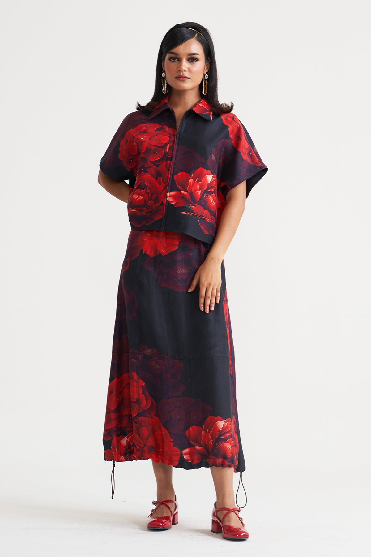 Bottom gather detail skirt