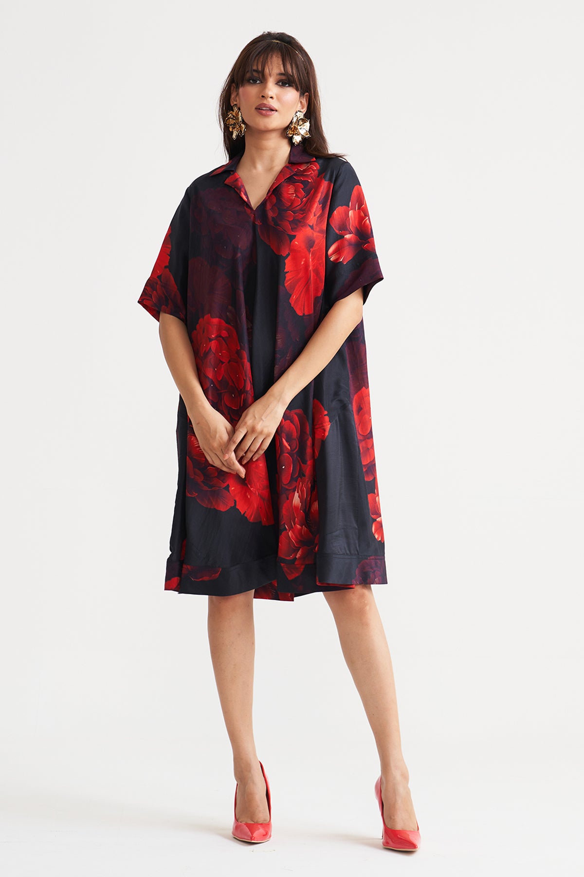 A-Line patch pocket dress