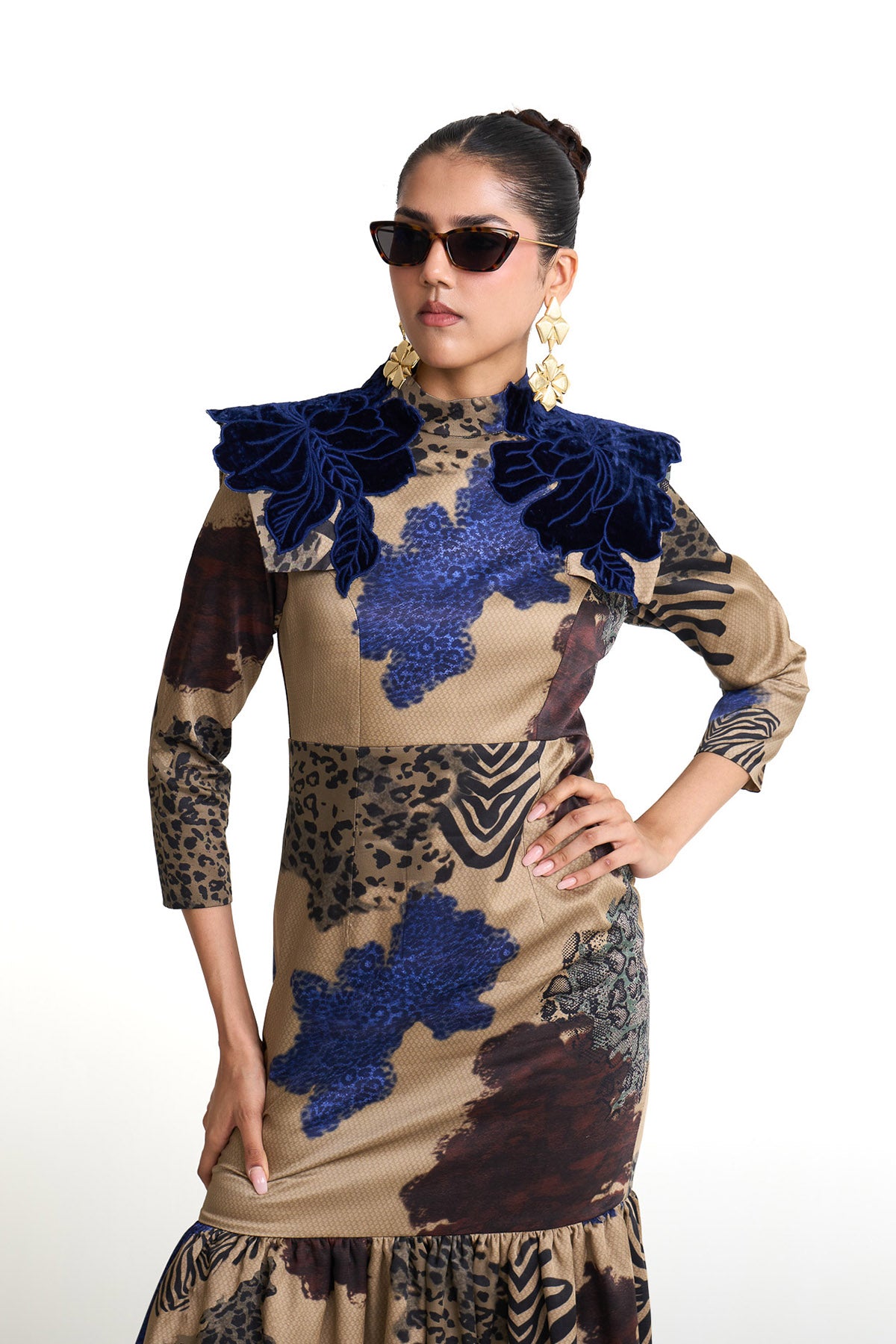 Desert safari shoulder detail dress