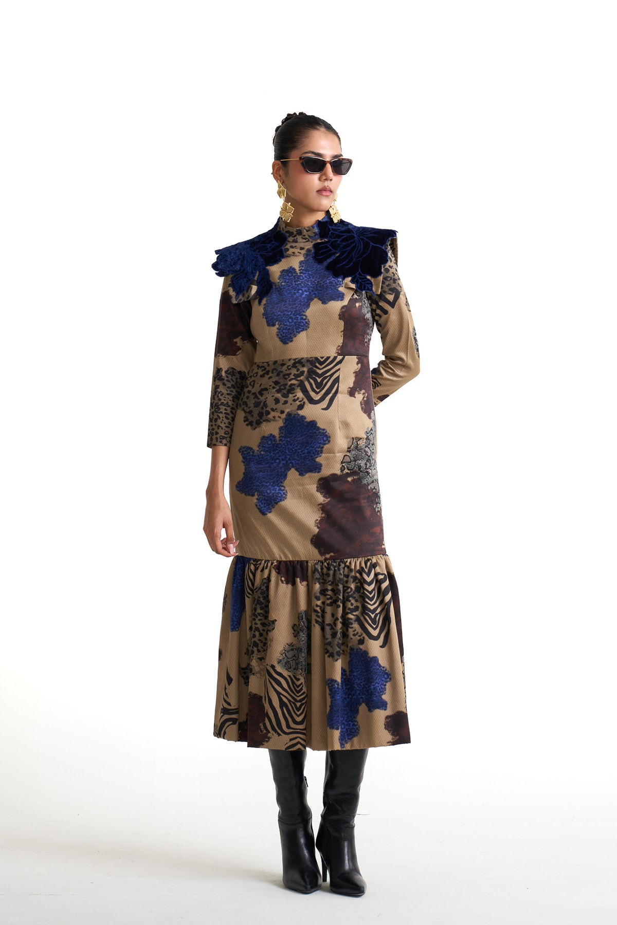 Desert safari shoulder detail dress