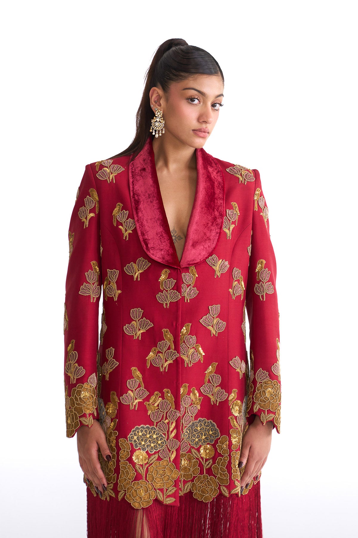 Flower story Long blazer dress