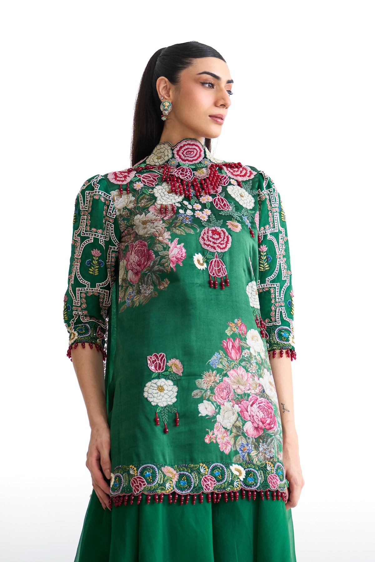 French rose sharara suit set