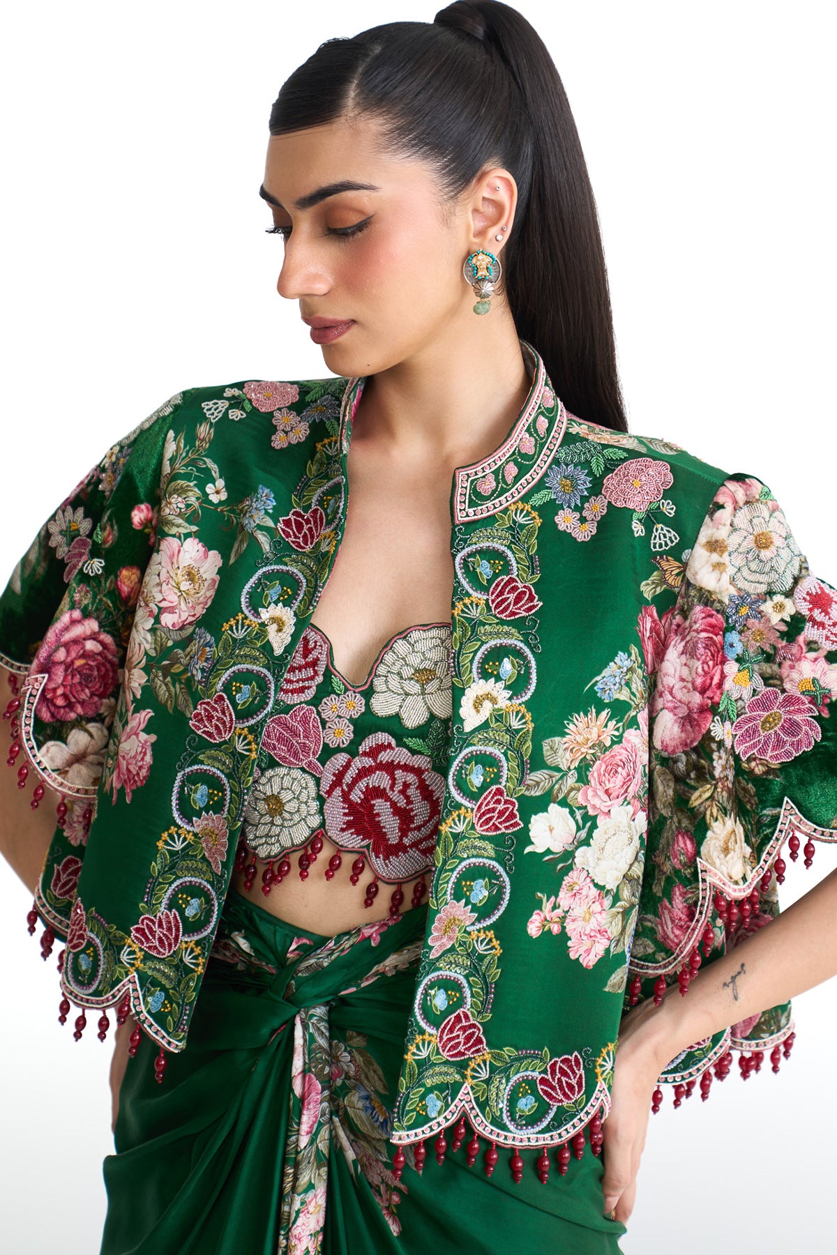 French rose BOLERO JACKET KNOT SKIRT SET