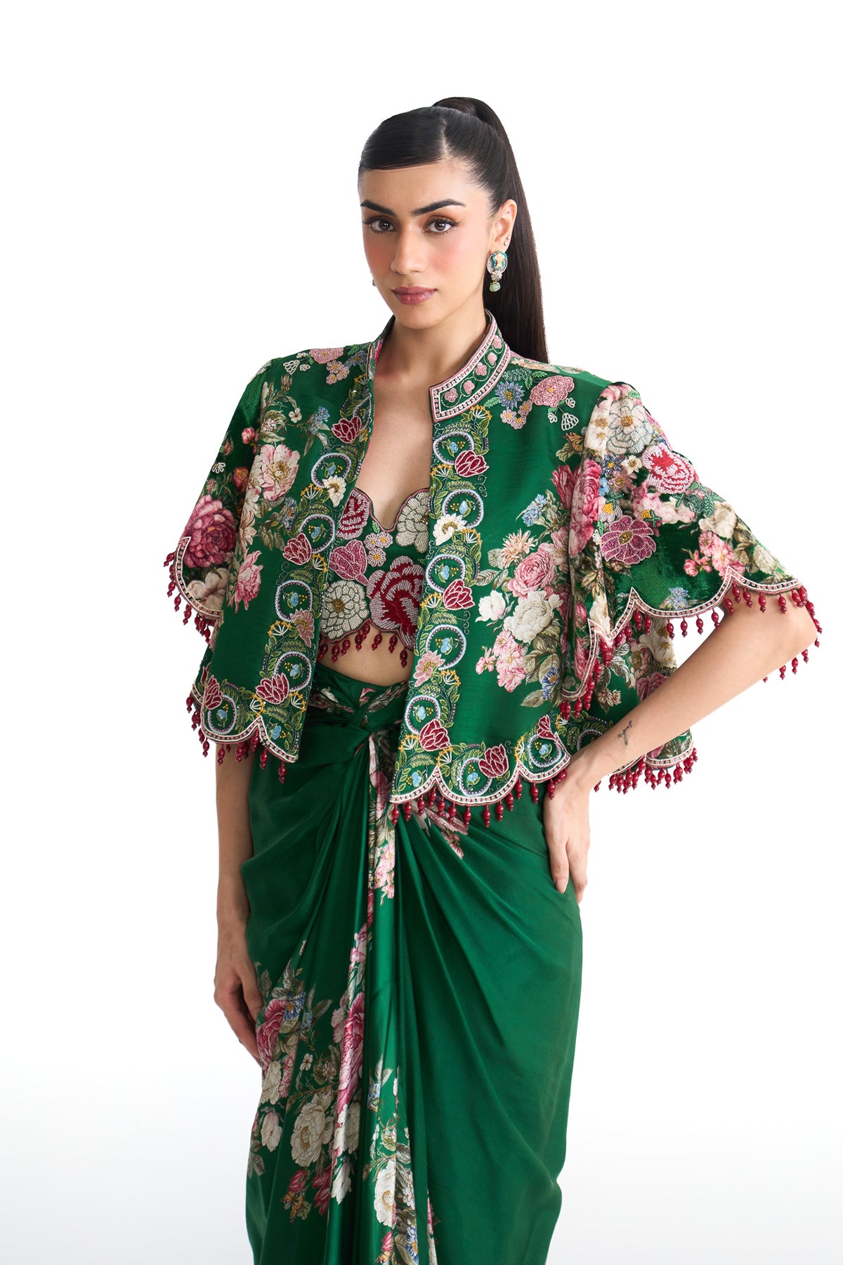 French rose BOLERO JACKET KNOT SKIRT SET