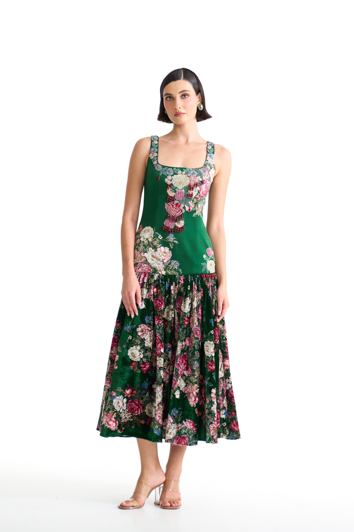 French rose bodycon dress