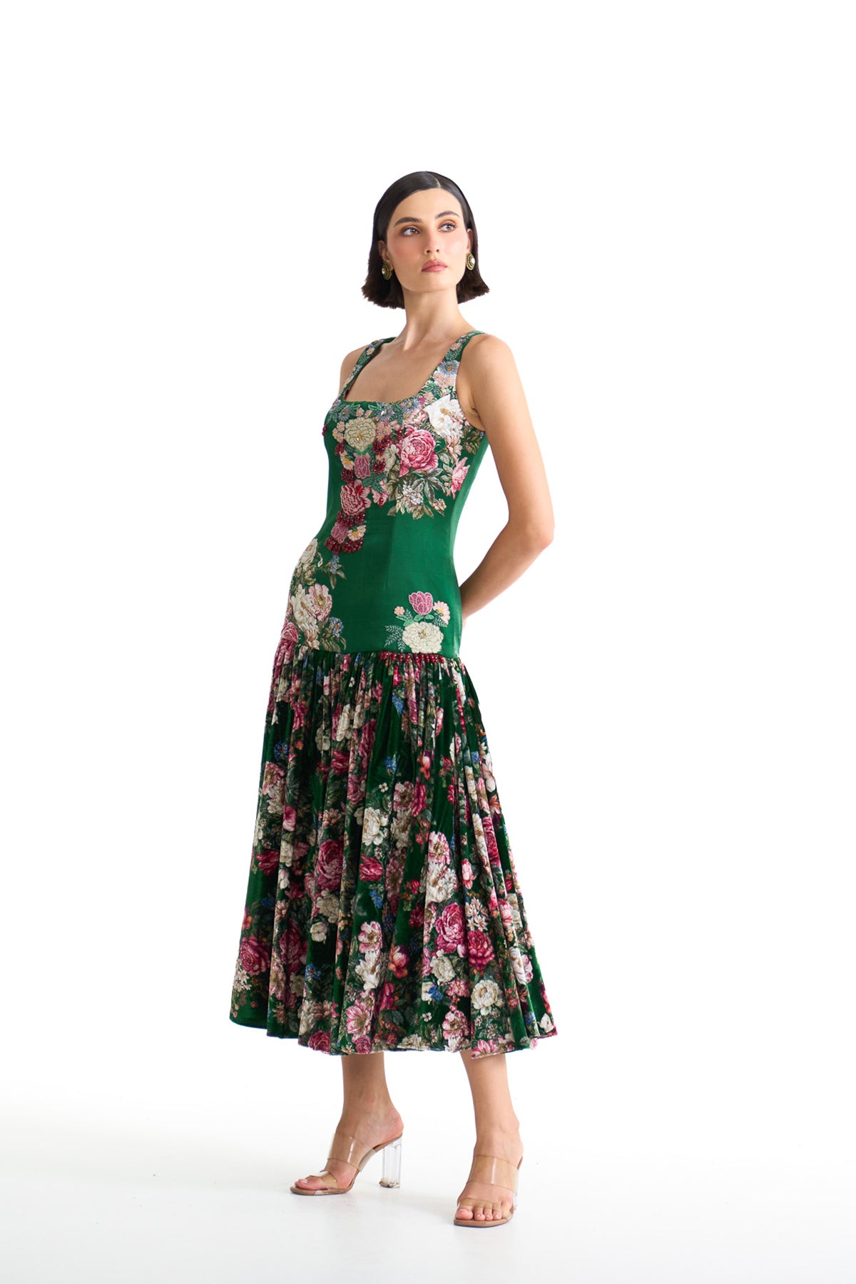 French rose bodycon dress