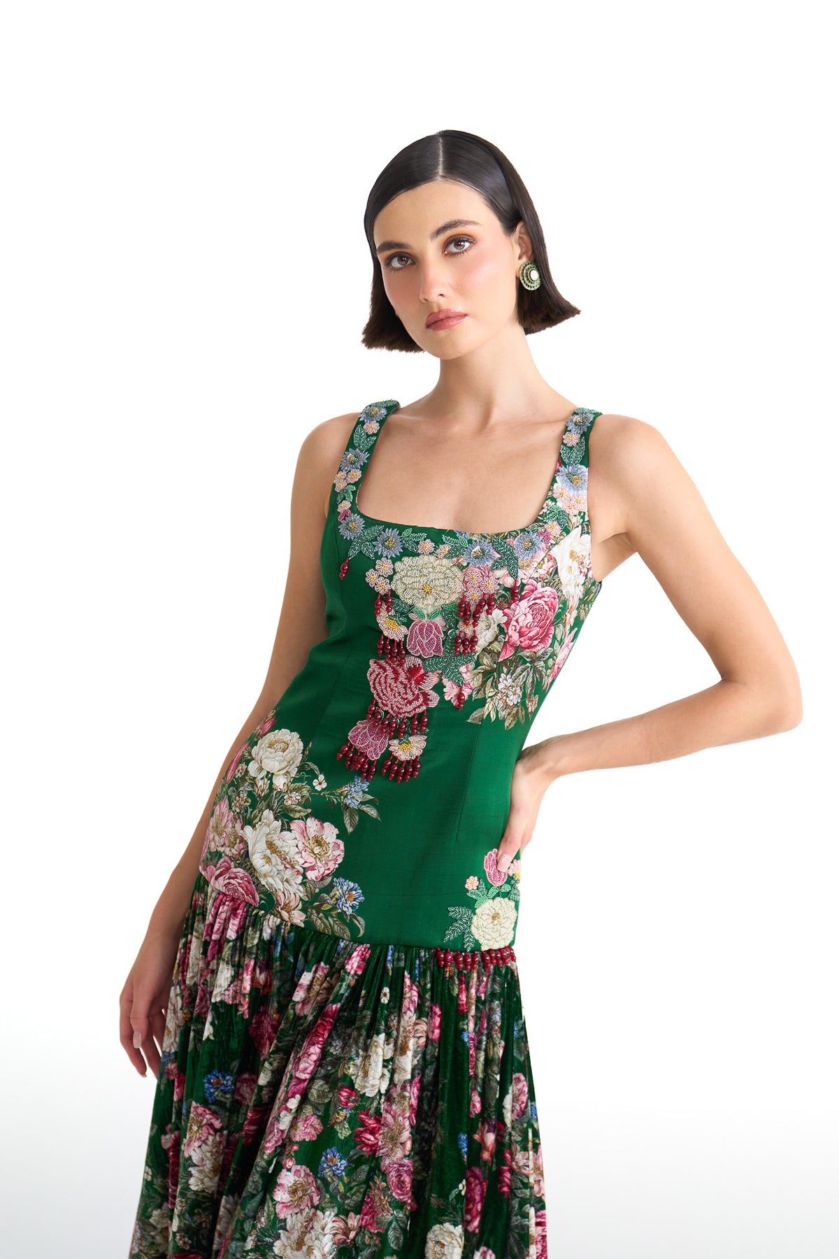 French rose bodycon dress