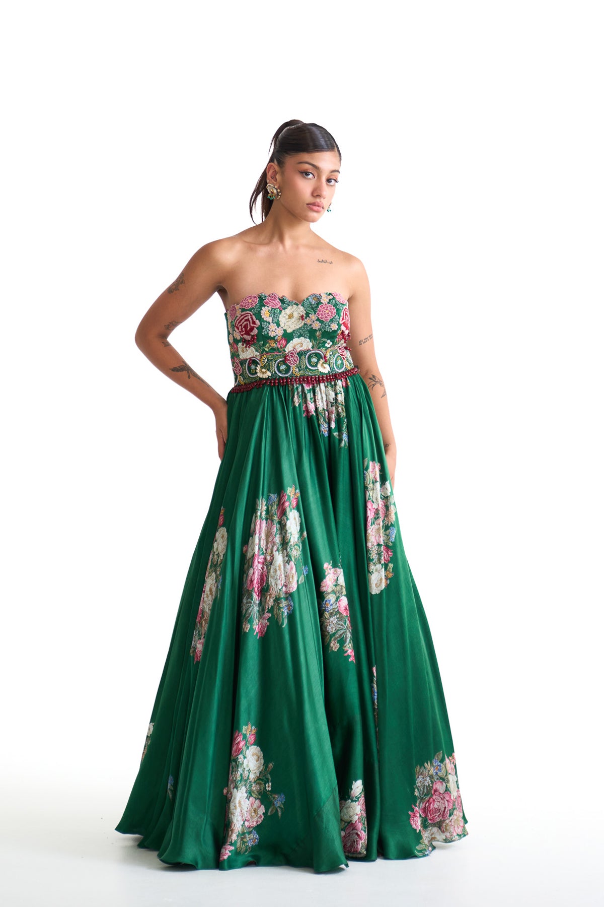 French rose tube dress
