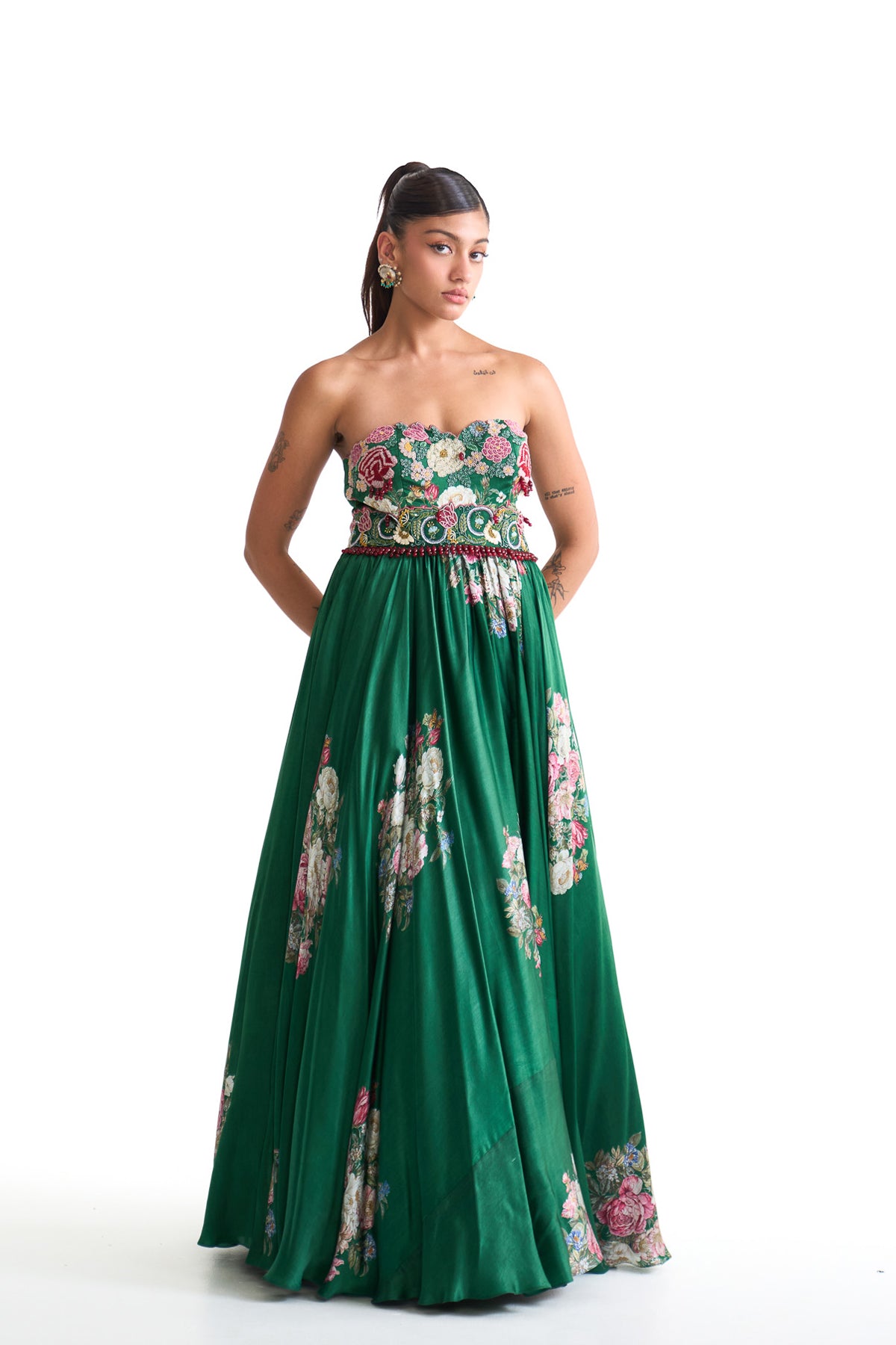 French rose tube dress