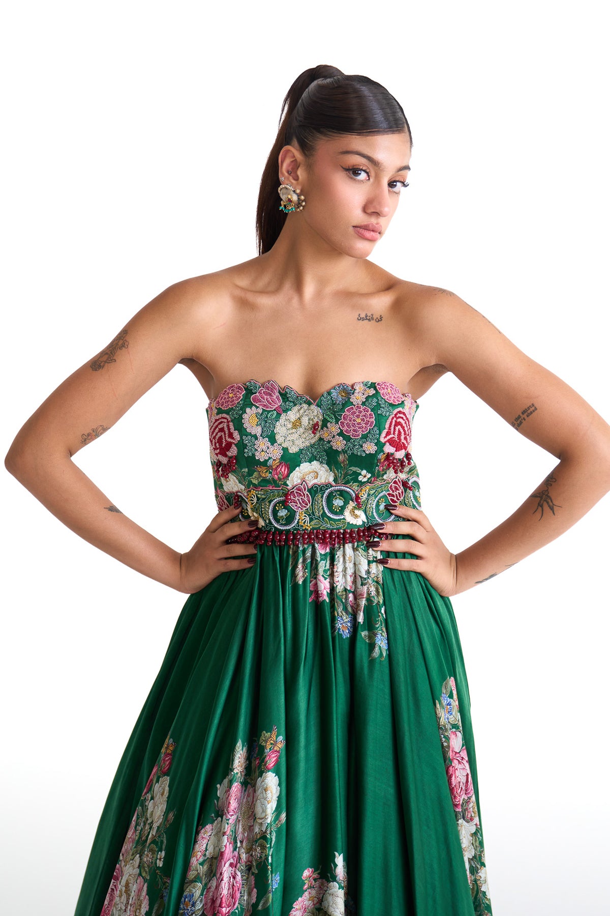 French rose tube dress