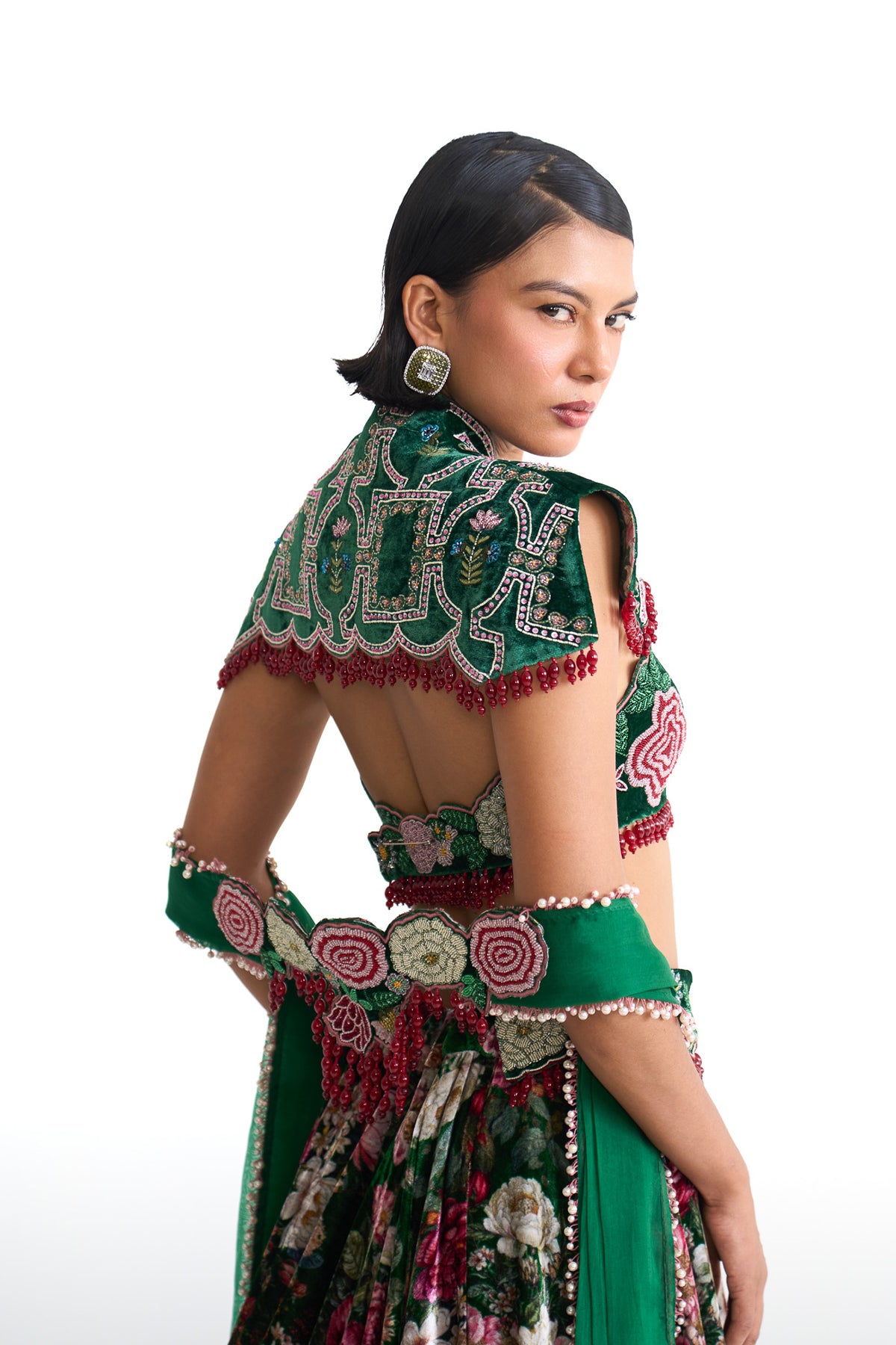 French rose lehenga set