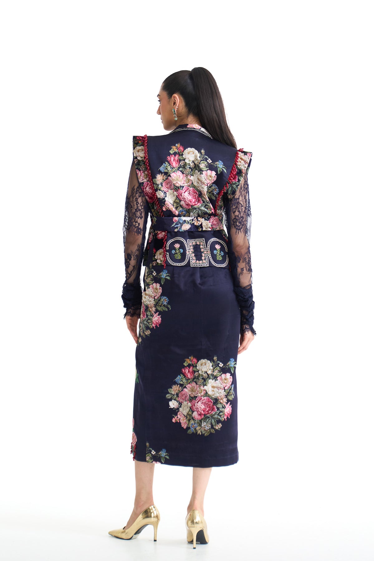 French rose to pencil skirt set