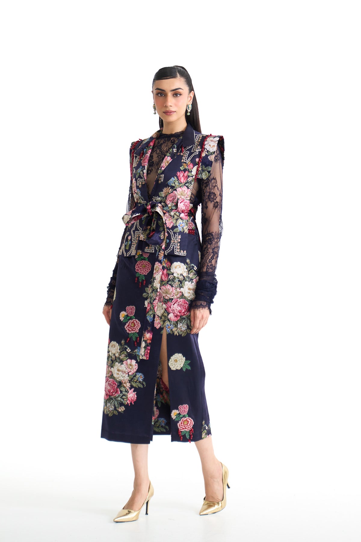French rose to pencil skirt set