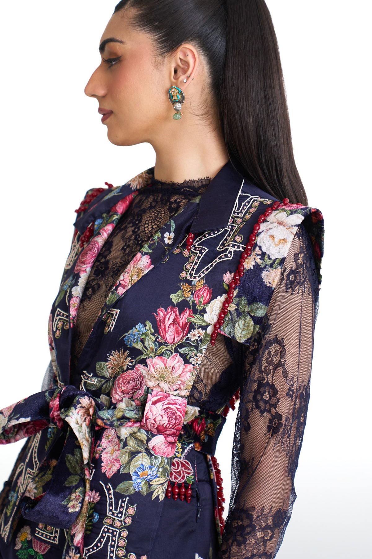 French rose to pencil skirt set