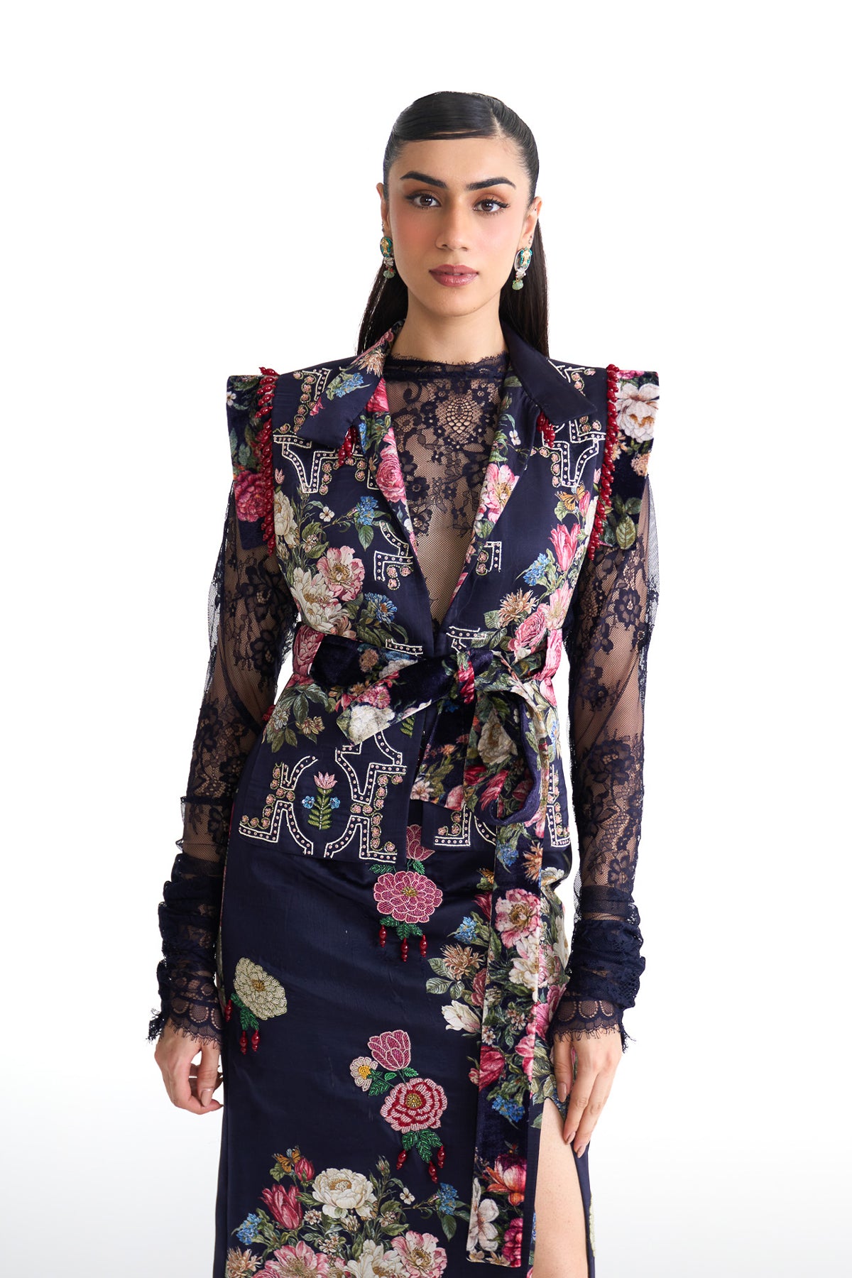 French rose to pencil skirt set
