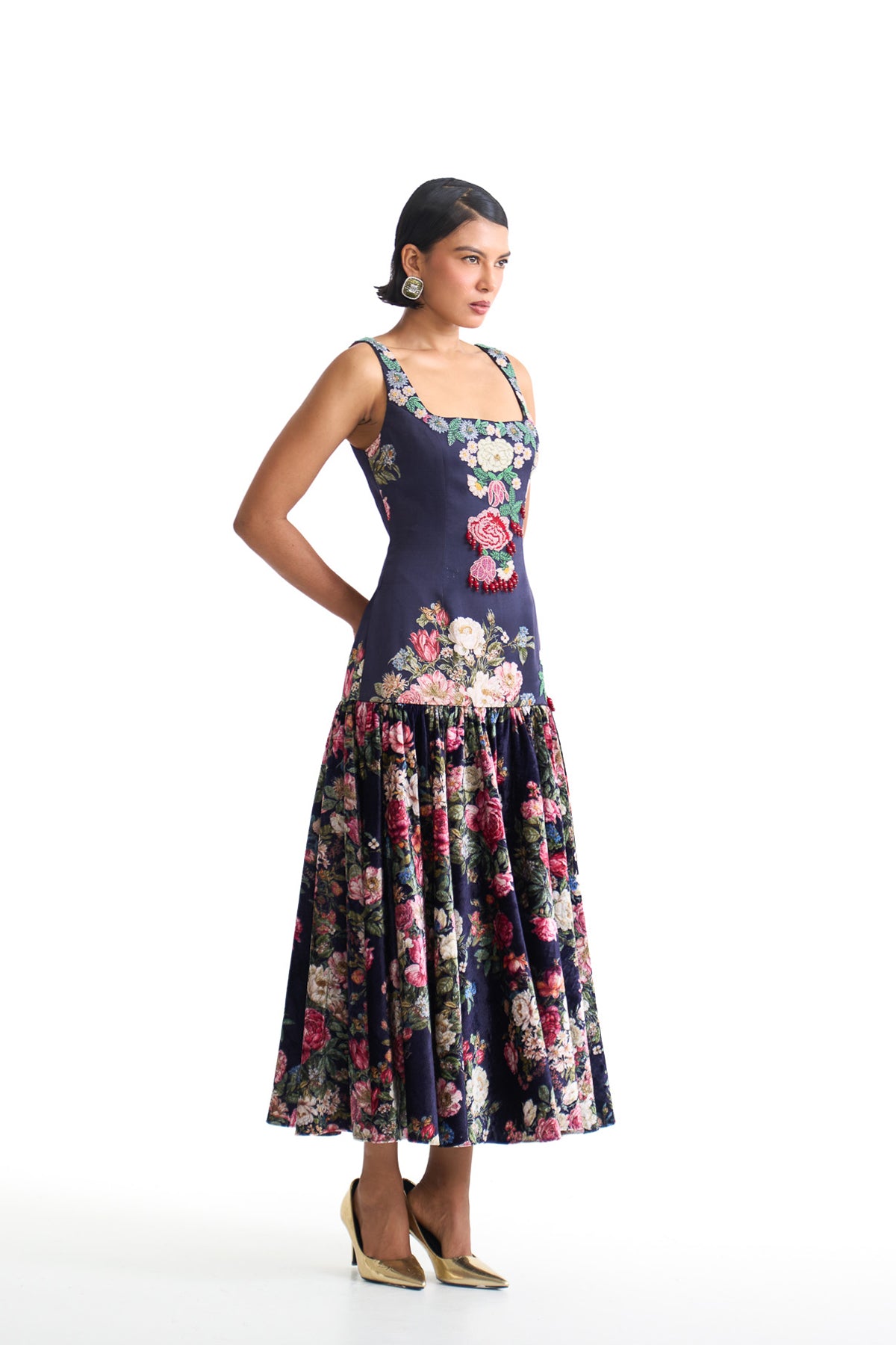 French rose bodycon dress