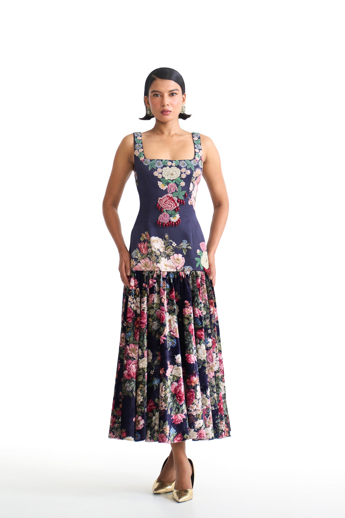 French rose bodycon dress