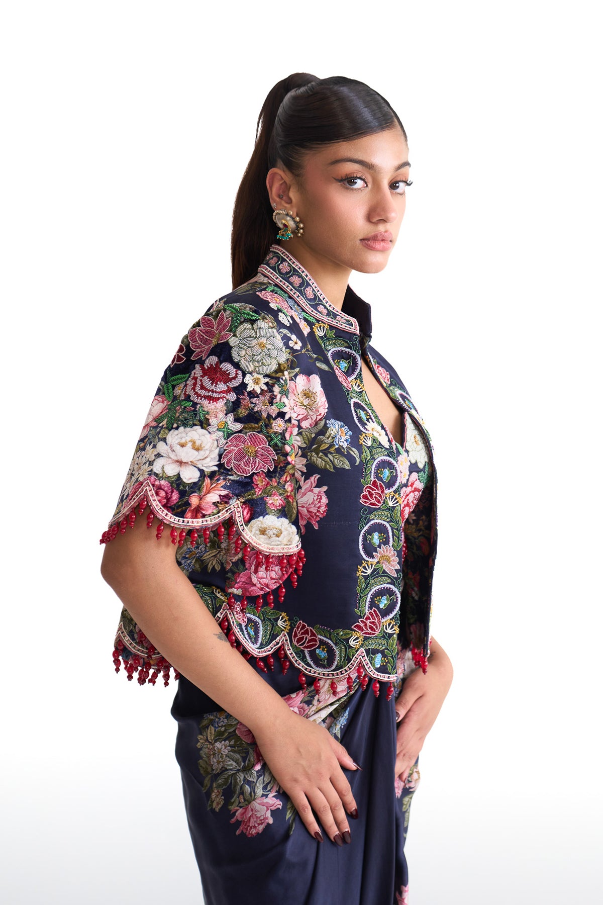 French rose BOLERO JACKET KNOT SKIRT SET