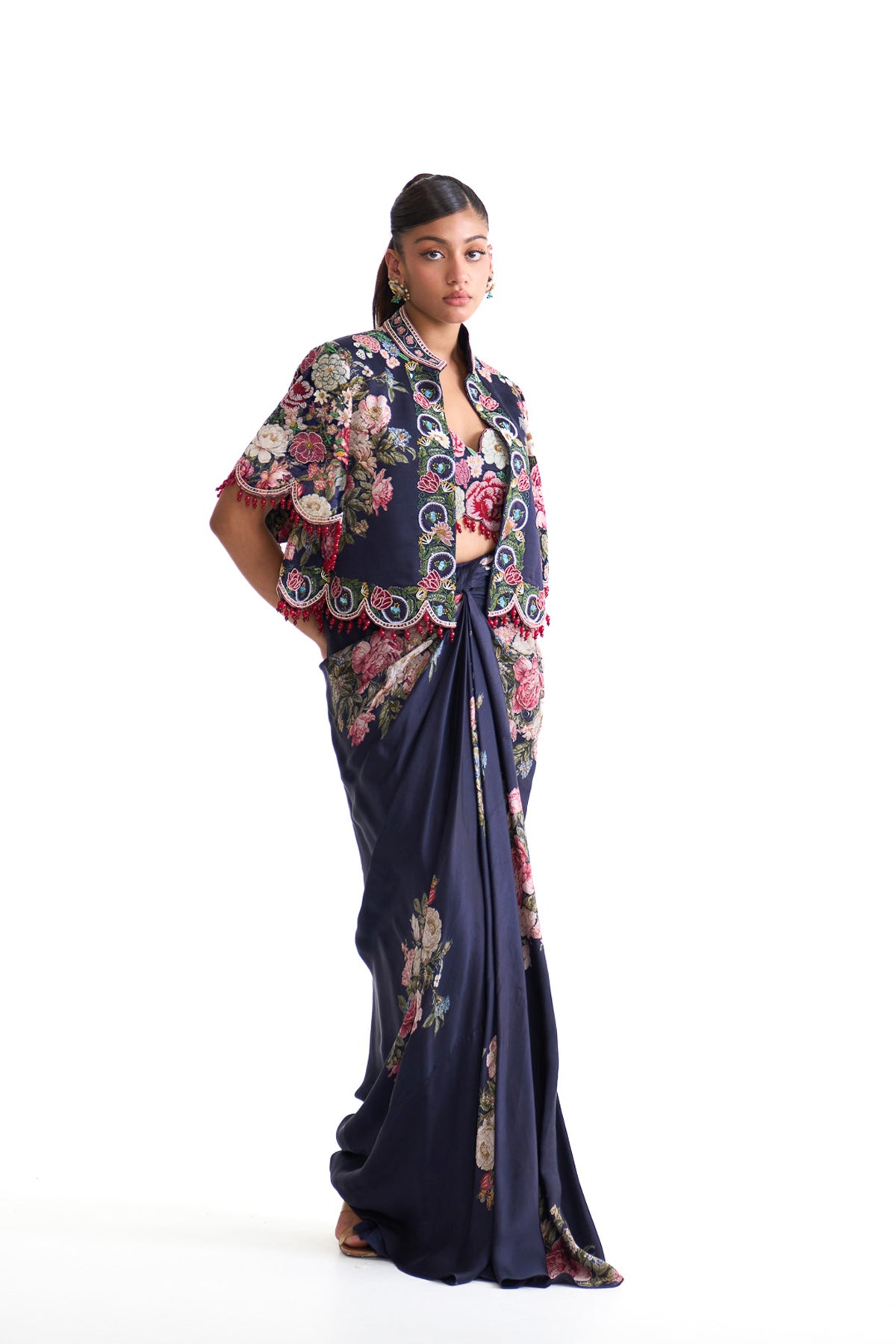 French rose BOLERO JACKET KNOT SKIRT SET