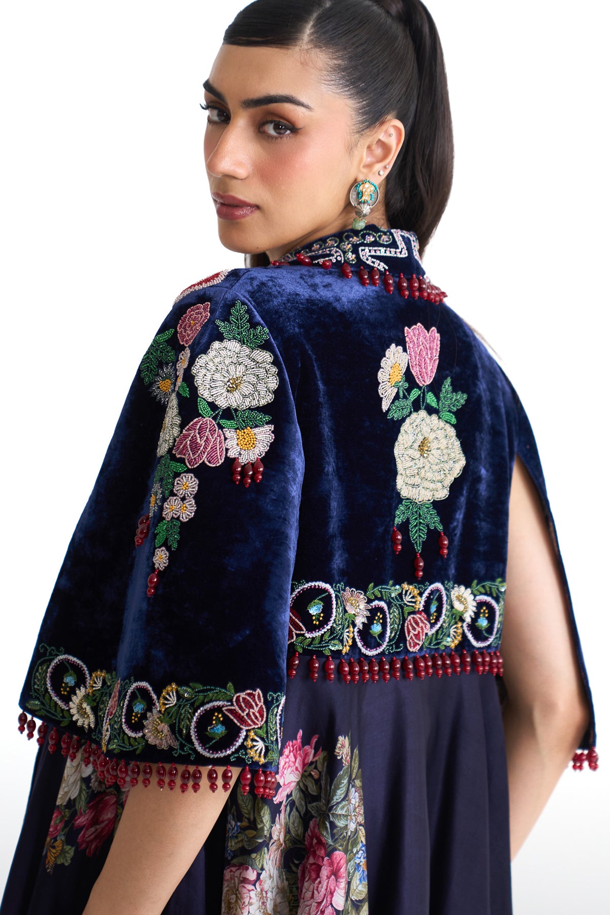 French rose long jacket set
