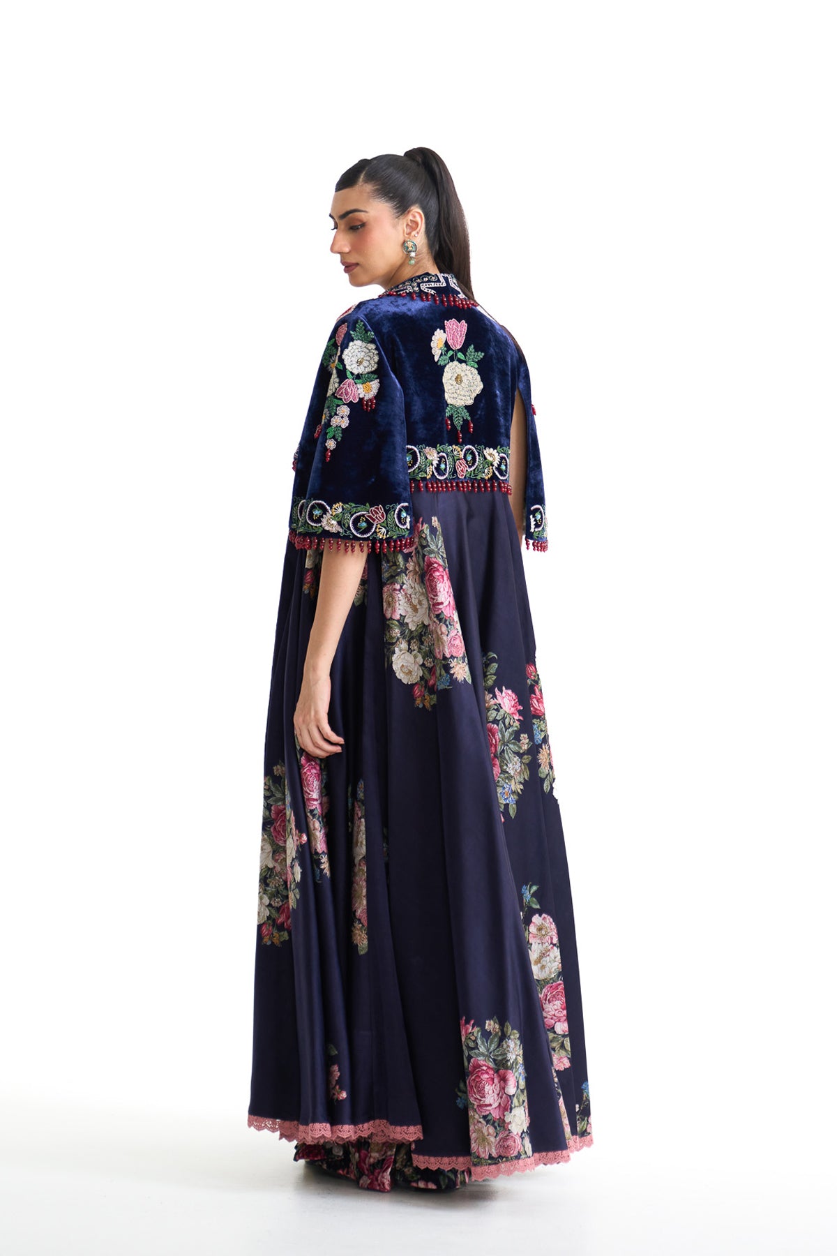 French rose long jacket set