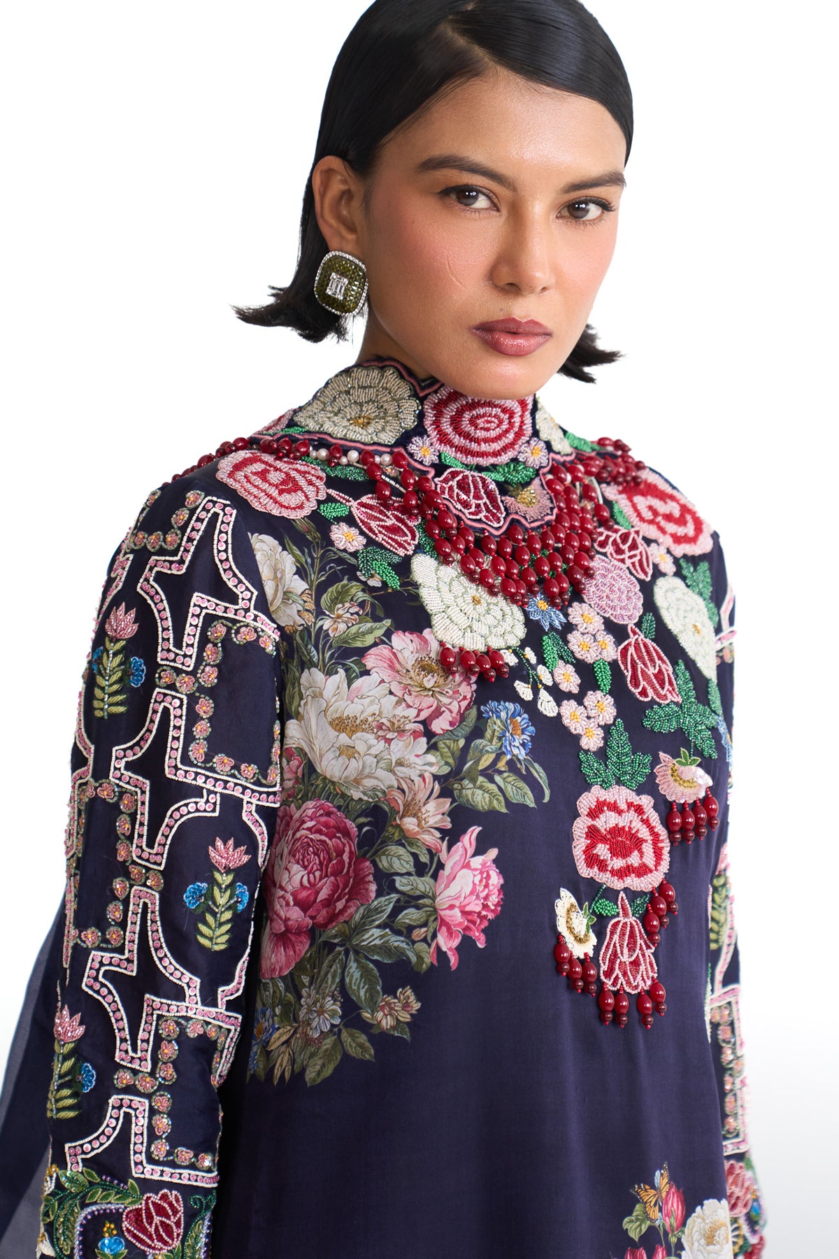 French rose sharara suit set
