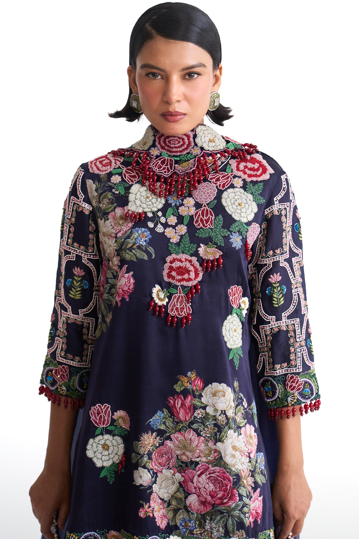 French rose sharara suit set