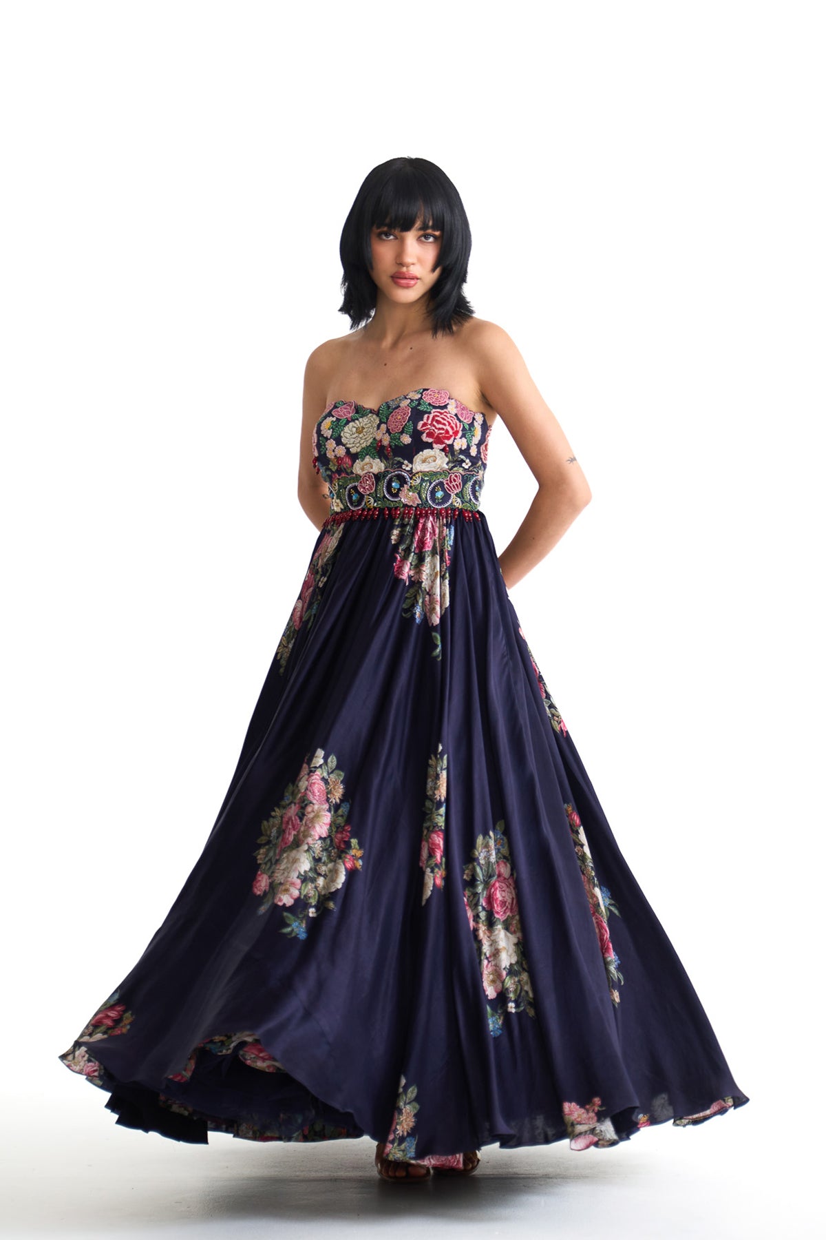 French rose tube dress