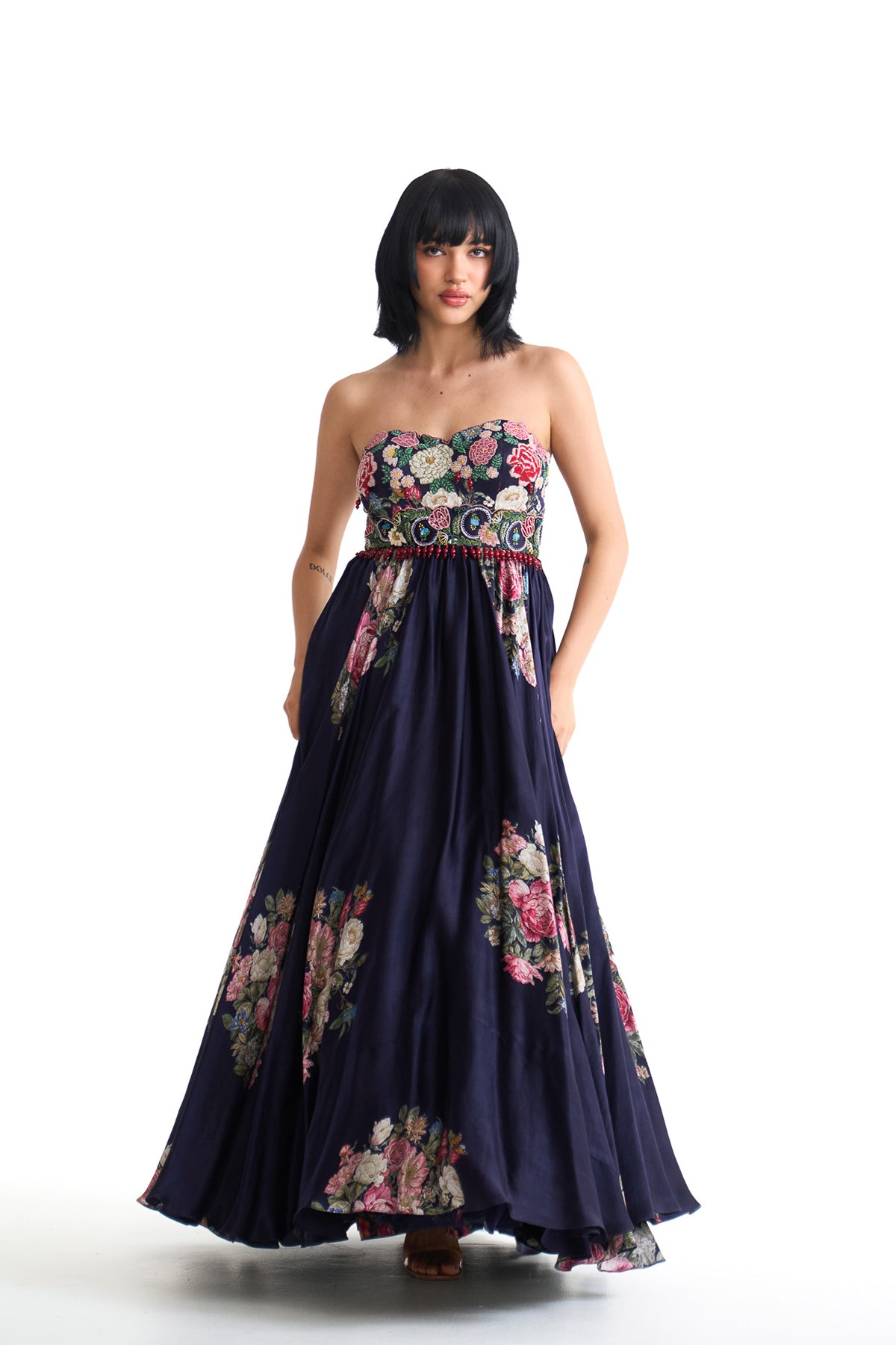 French rose tube dress