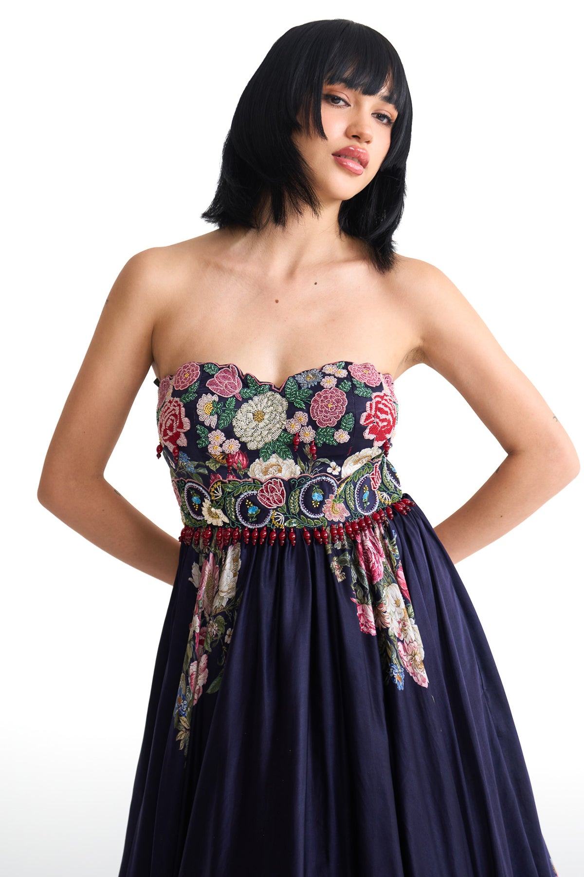 French rose tube dress