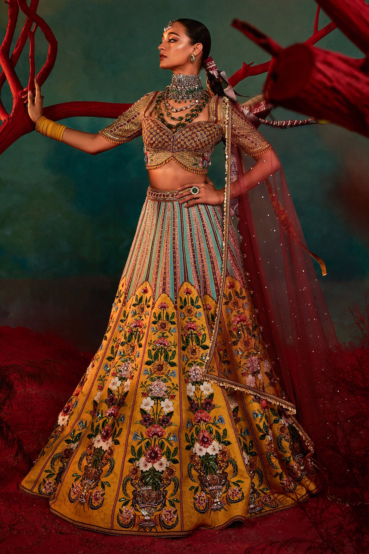 Aadhira Yellow Lehenga