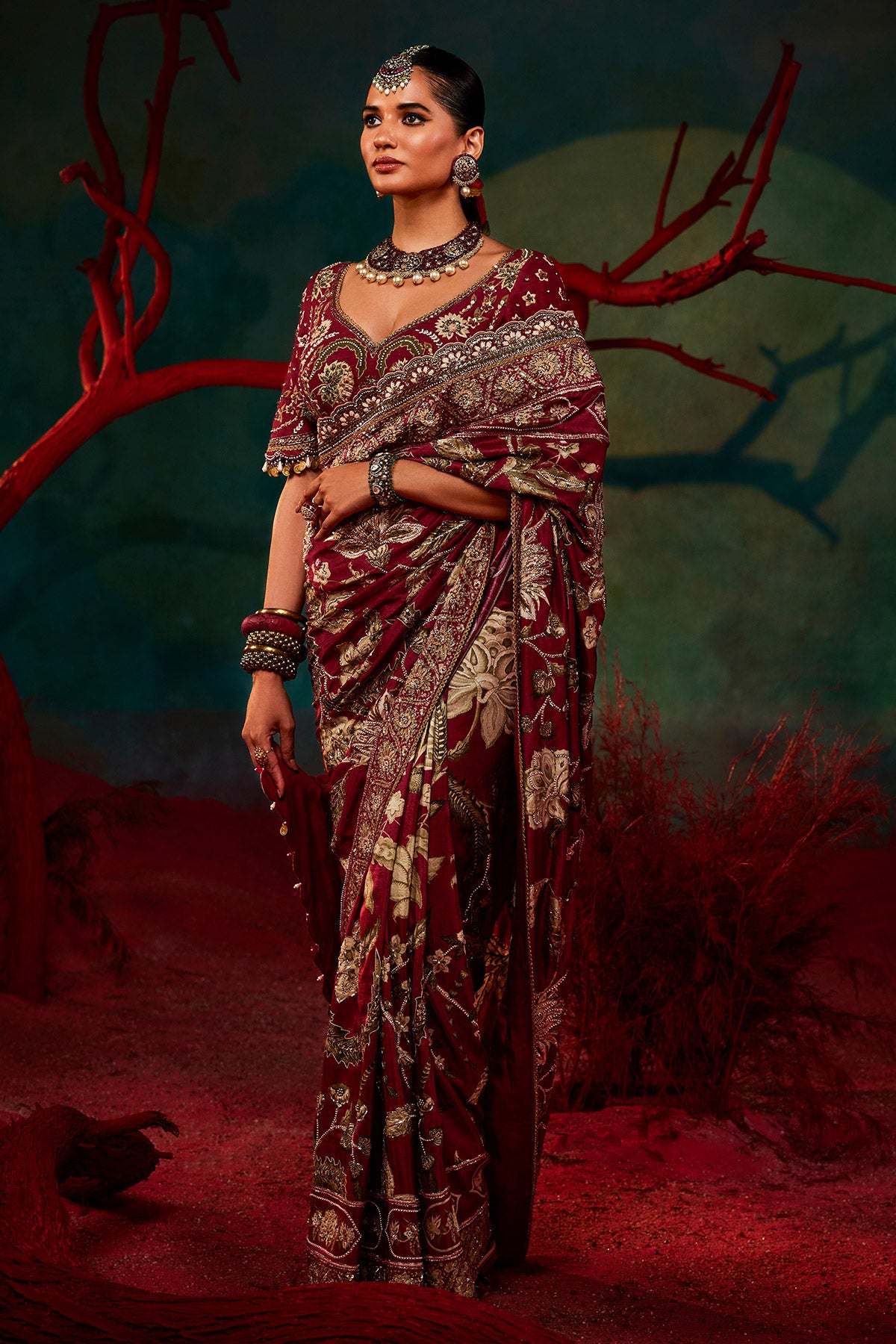 Nurvi Pink Saree