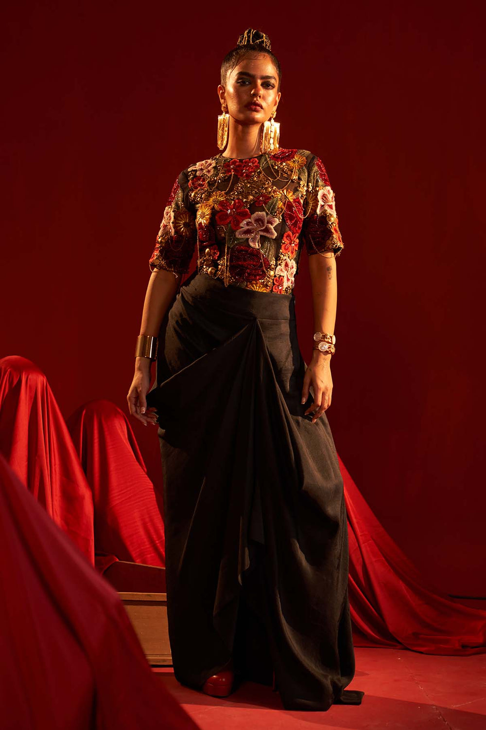 Vintage lily corset maxi dress