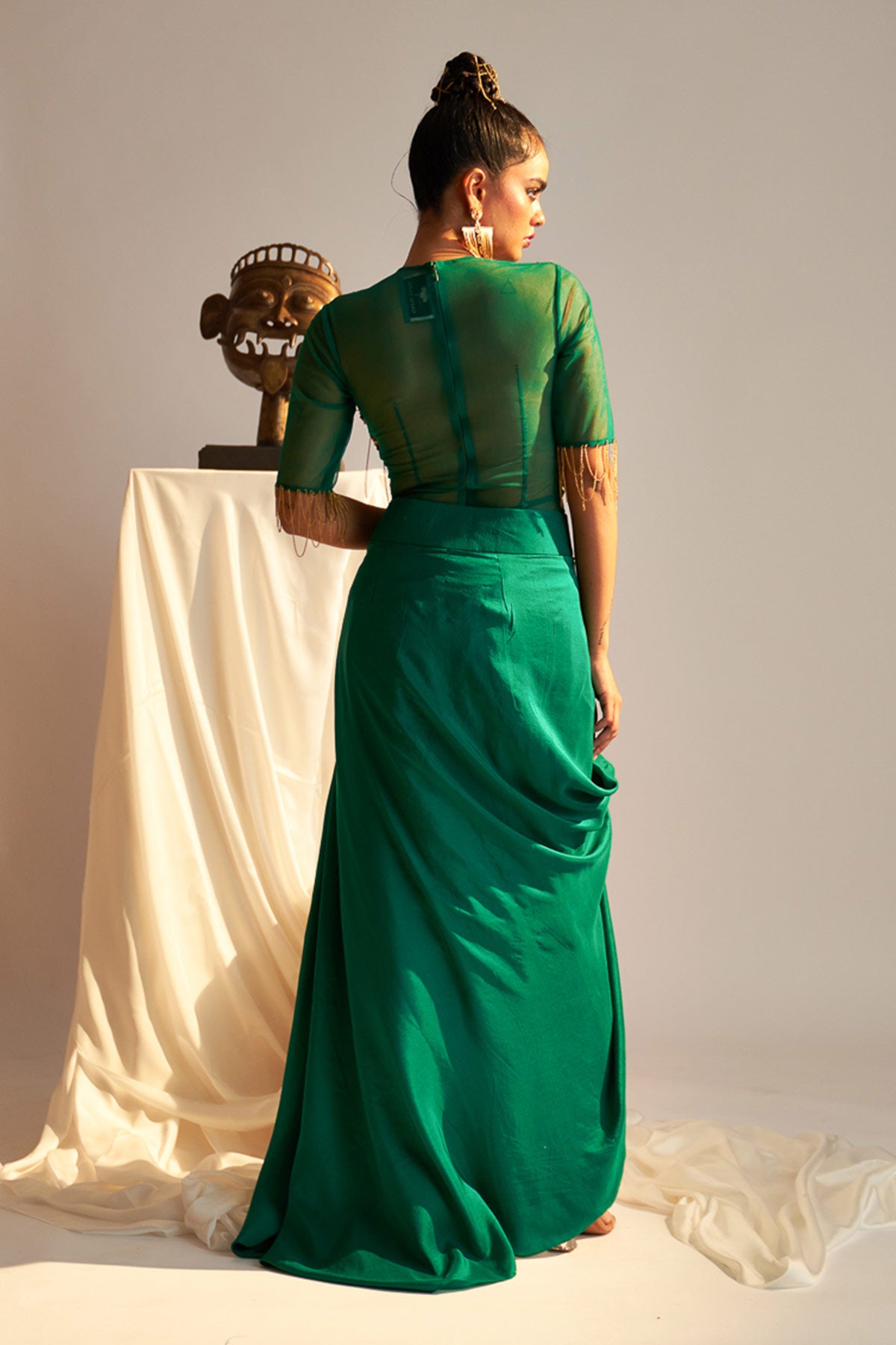 Bodysuit and drape skirt set