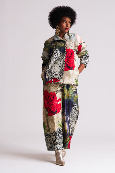 leopard floral Palazzo