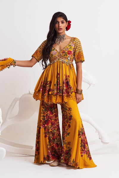 Festive bloom Peplum top set