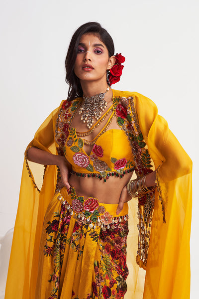 Festive bloom Marble cape set