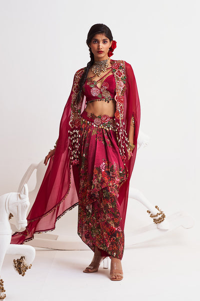 Festive bloom Marble cape set