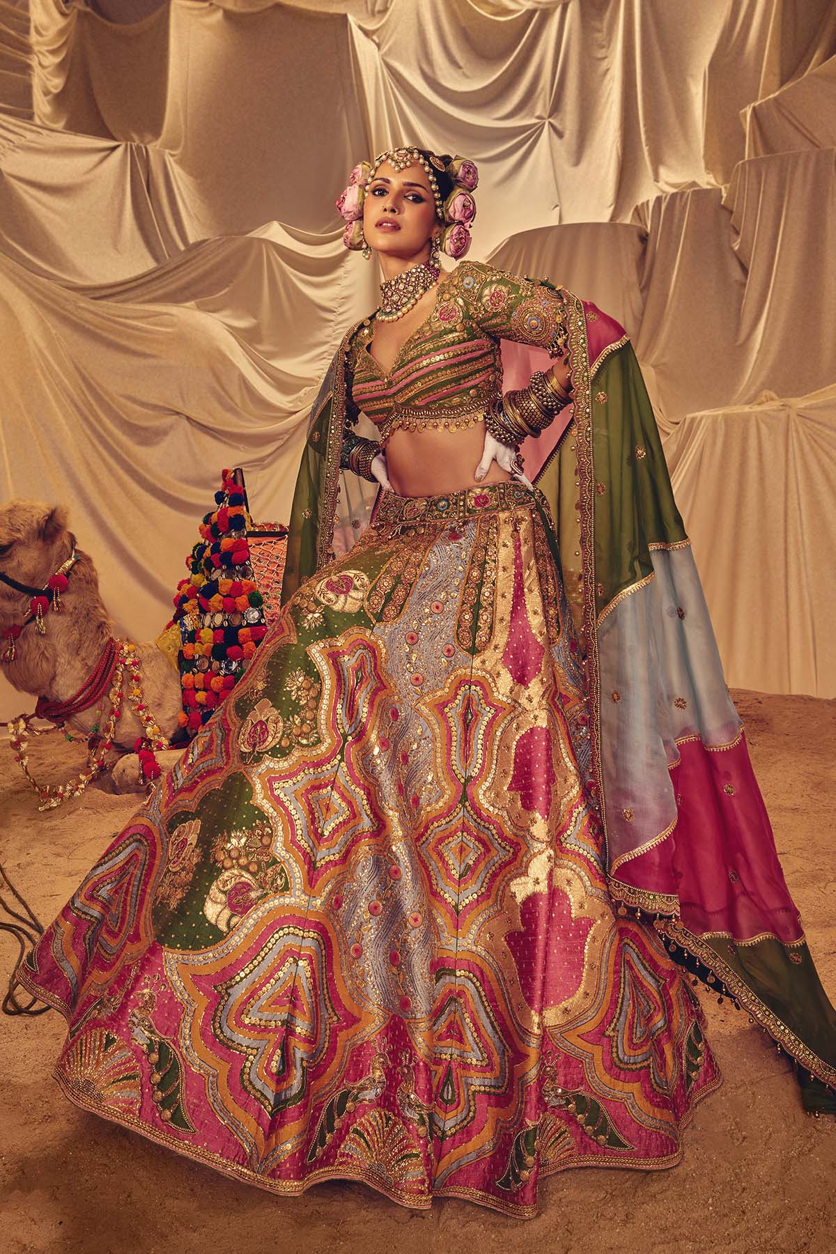 Suzani Rangeen lehanga