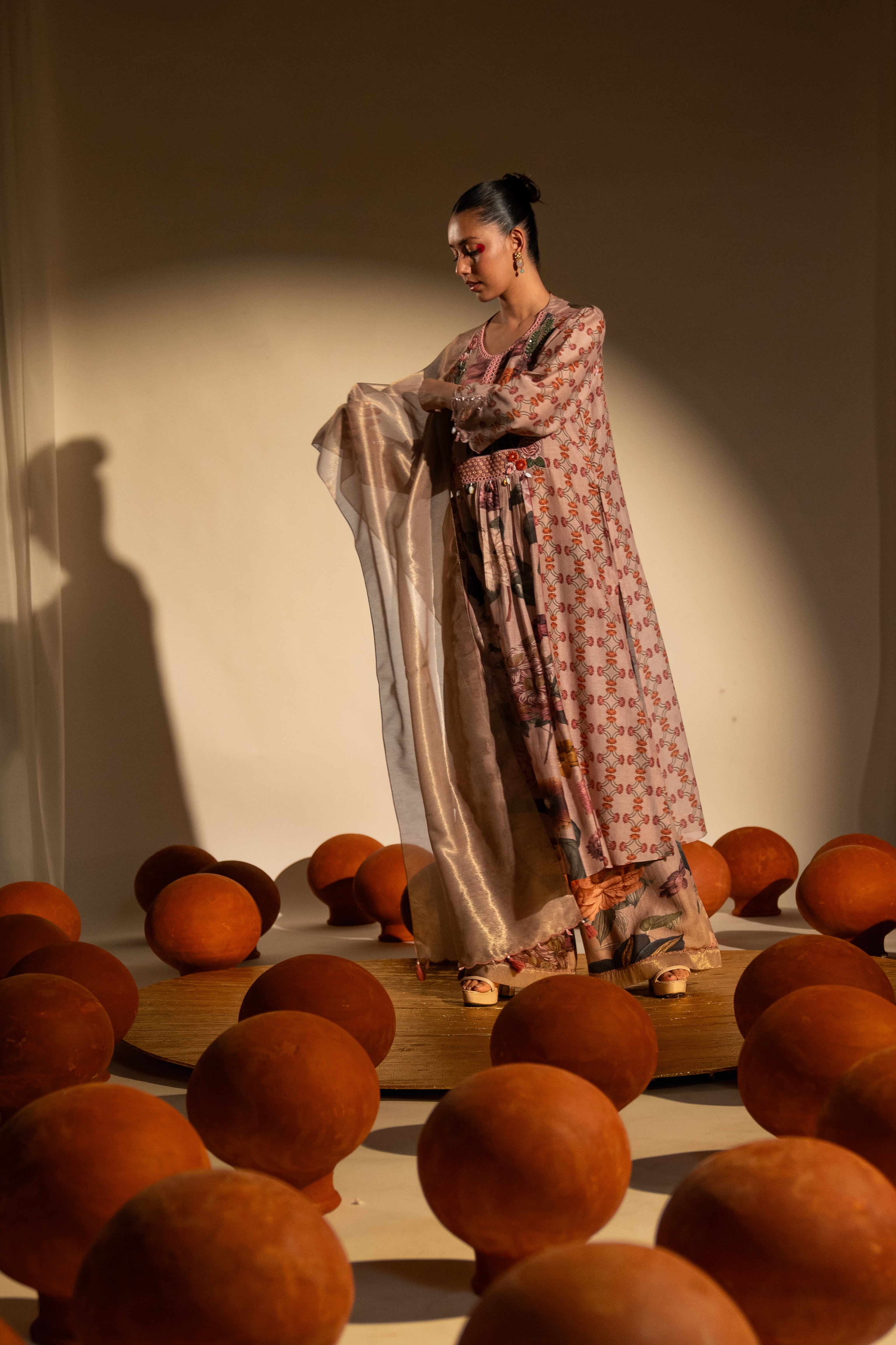 Chinar Jaal Gathered Kurta Set