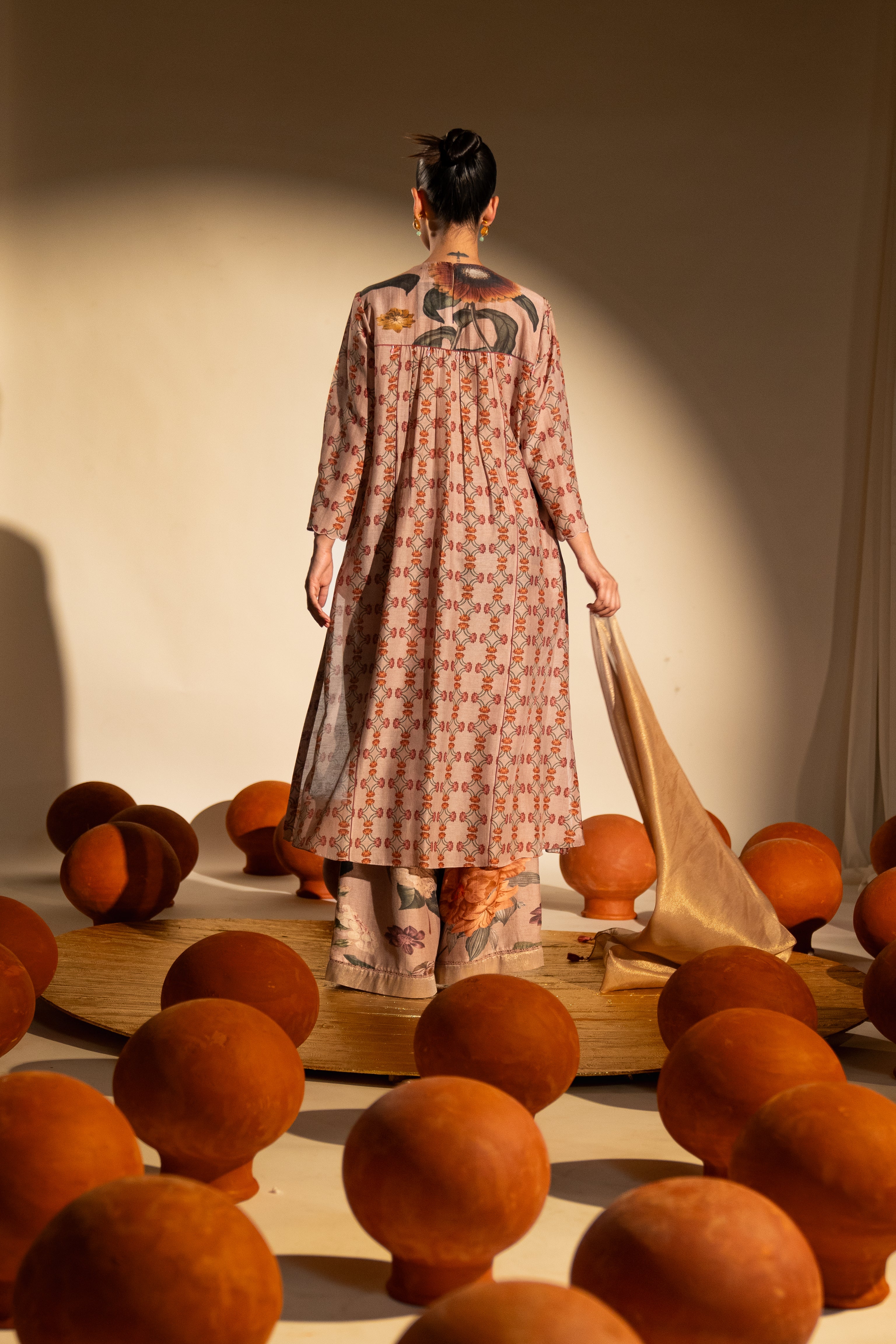 Chinar Jaal Gathered Kurta Set