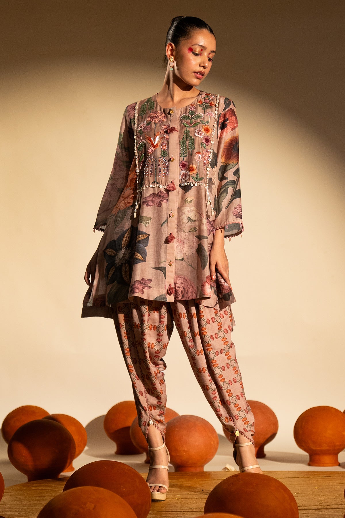 Short Kurta Dhoti Co-ord Set
