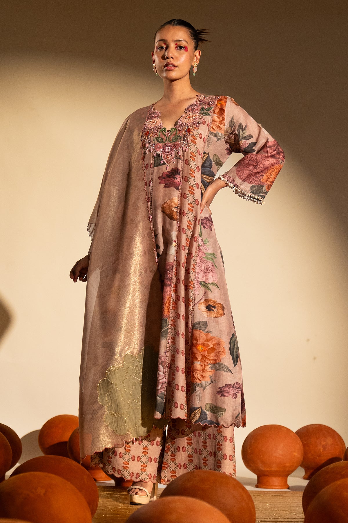 Paisley Yoke Kurta Set