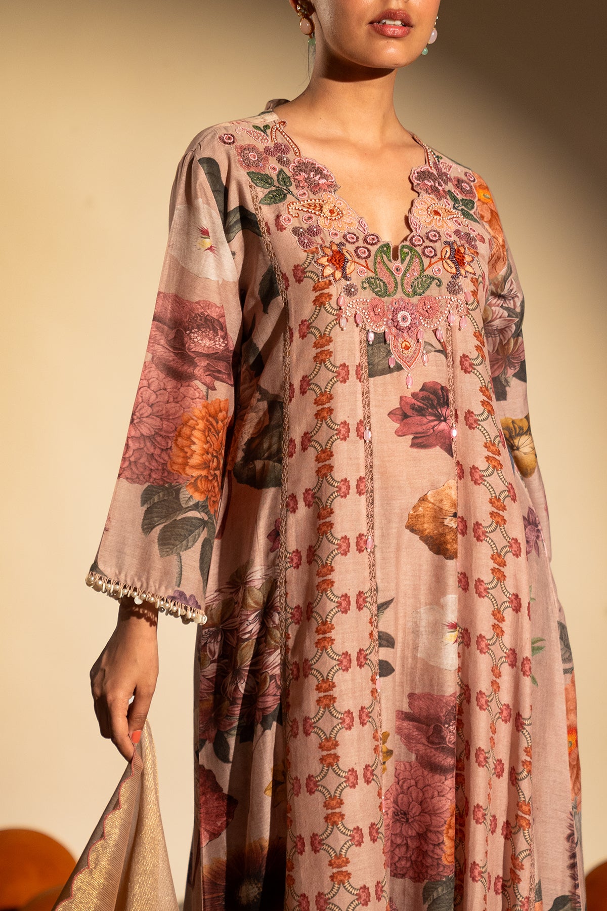 Paisley Yoke Kurta Set