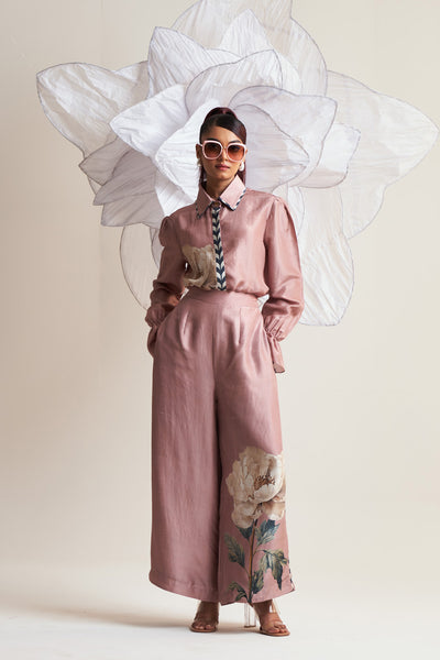 Blush blossom Puff sleeve shirt