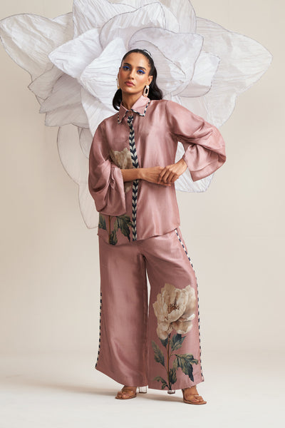 Blush blossom Shirt with sleeve details