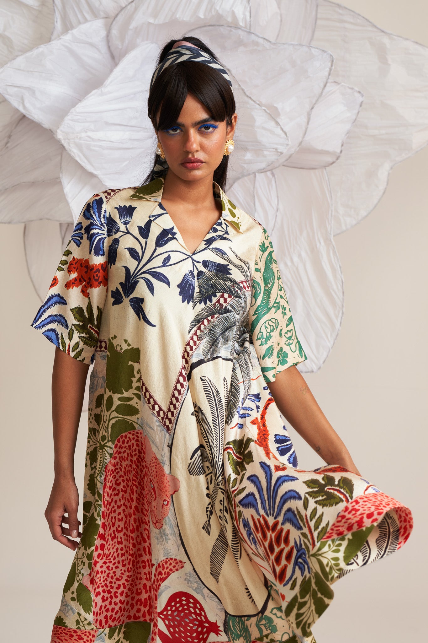 A line patch pocket dress