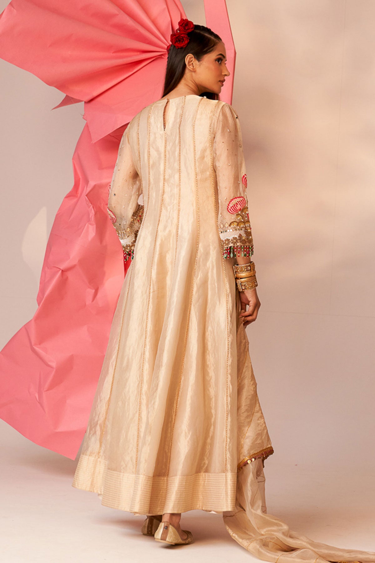 Gold anarkali set