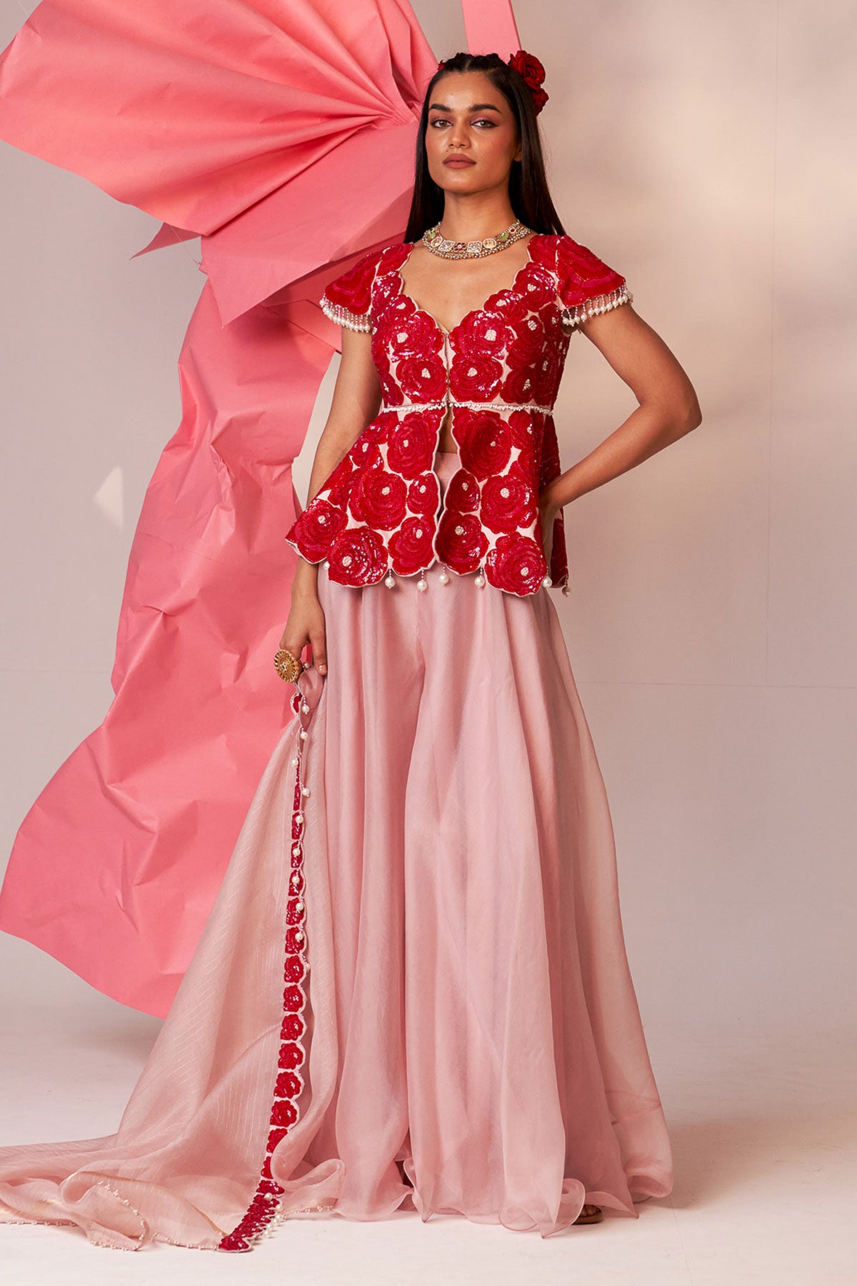 Peplum sharara set